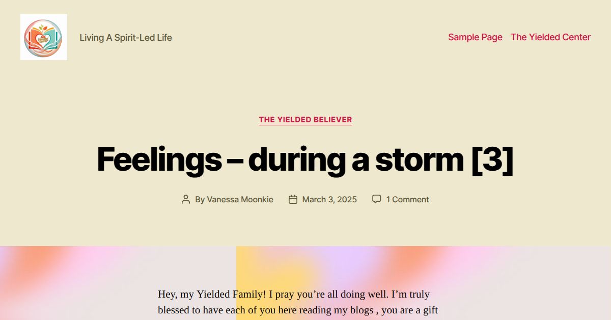 Feelings – during a storm [3] – yielded